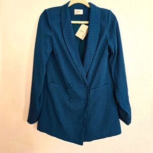 NWT Gestuz Nete Double Breast Blazer In Green Teal Size 38